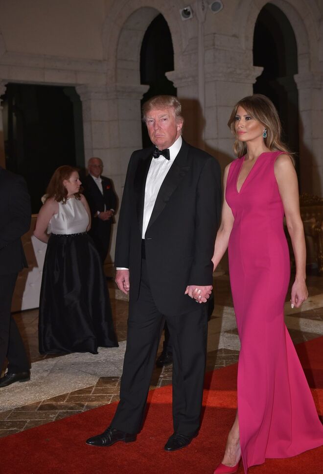 Donald e Melania Trump na sexagésima gala de beneficência da Cruz Vermelha