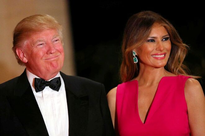 Donald e Melania Trump na sexagésima gala de beneficência da Cruz Vermelha
