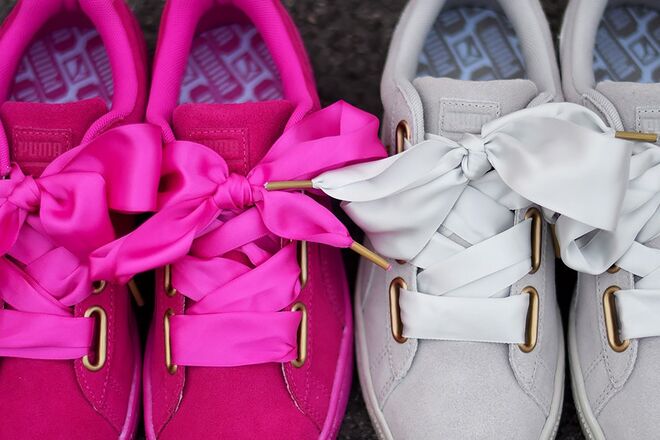 Puma Basket Heart em suede, €90
