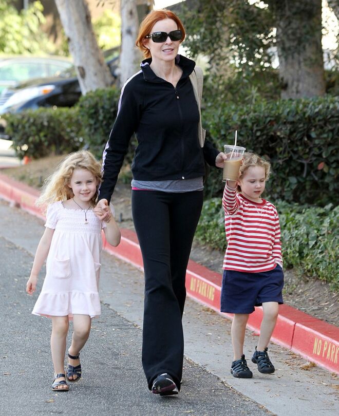 Marcia Cross com os gémeos Eden e Savannah