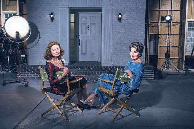 Susan Sarandon e Jessica Lange, como Bette Davis e Joan Crawford
