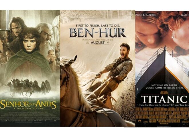 2. Os maiores recordistas dos Óscares, com 11 nomeações cada, são O Senhor dos Anéis: O Retorno do Rei: (2003), Titanic (1997) e Ben Hur (1959).