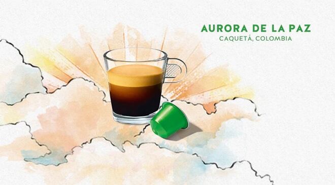 Nespresso Aurora de la Paz, PVP 4,55€ (a sleeve de 10 cápsulas)