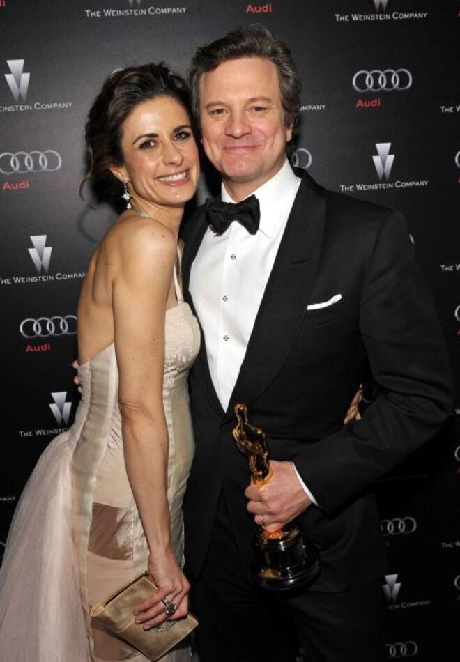 2011 | Colin Firth vencedor da categoria de Melhor Ator com o filme "Discurso do Rei" com a sua esposa Livia Giuggioli.