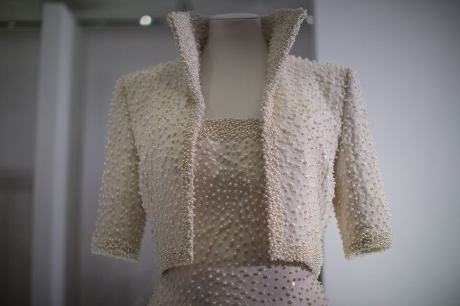 Vestido desenhado por Catherine Walker em 1997 usado por Diana numa produção fotografada por Mario Testino para a Vanity Fair