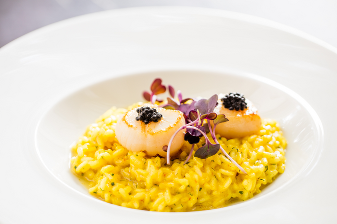 Risotto de Limão, Vieiras e Ovas Avruga (€13,50) no Less by Miguel Castro e Silva