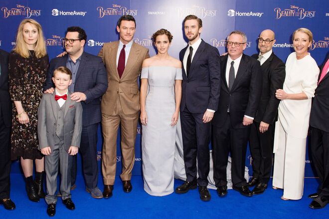 Hattie Morahan, Nathan Mack, Josh Gad, Luke Evans, Emma Watson, Dan Stevens, Bill Condon, Stanley Tucci e Emma Thompson