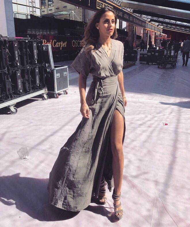 Dia 5 | Vestido Christophe Sauvat, joias Tous e sandálias Luís Onofre (Styling: Gonçalo Mello)