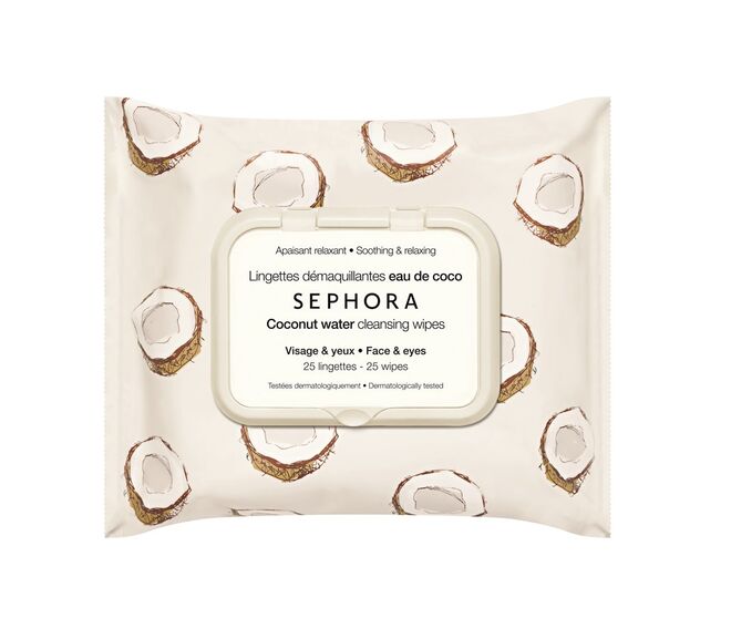Toalhitas desmaquilhantes de água de coco, €6,95, Sephora
