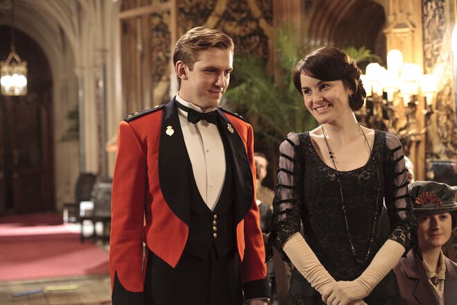 Dan Stevens com Michelle Dockery em Downton Abbey