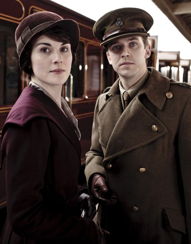 Dan Stevens com Michelle Dockery em Downton Abbey