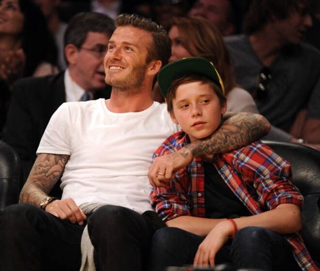 David Beckham com o filho Brooklyn
