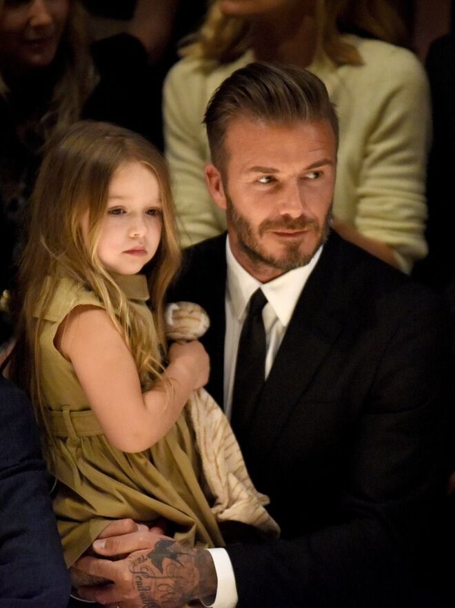 David Beckham com a filha Harper