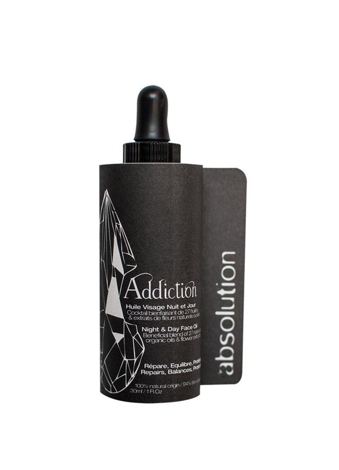 Addiction, óleo de rosto para dia e noite, €60, Absolution