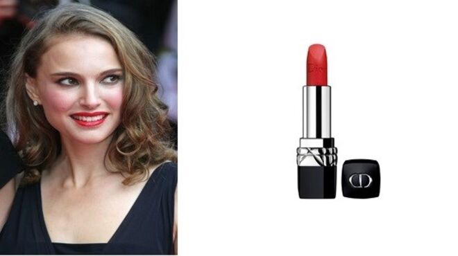 8. Natalie Portman: Rouge Dior, 999 Matte, Dior (preço sob consulta)