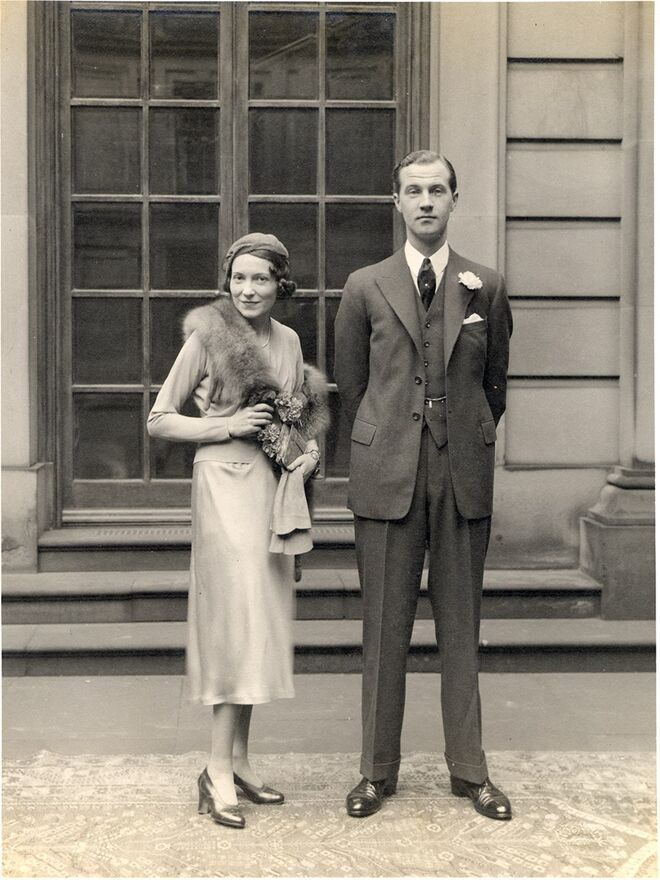 Lord Charles Cavendish e Adele Astaire no dia do casamento de ambos em Chatsworth