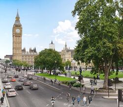 A primeira mulher no Parliament Square