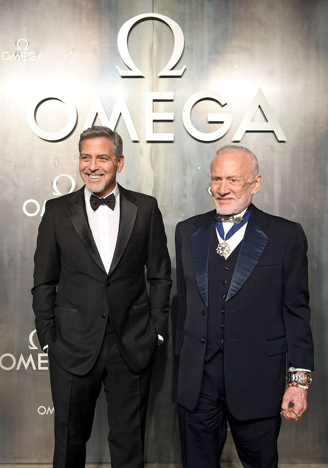 George Clooney e Buzz Aldrin
