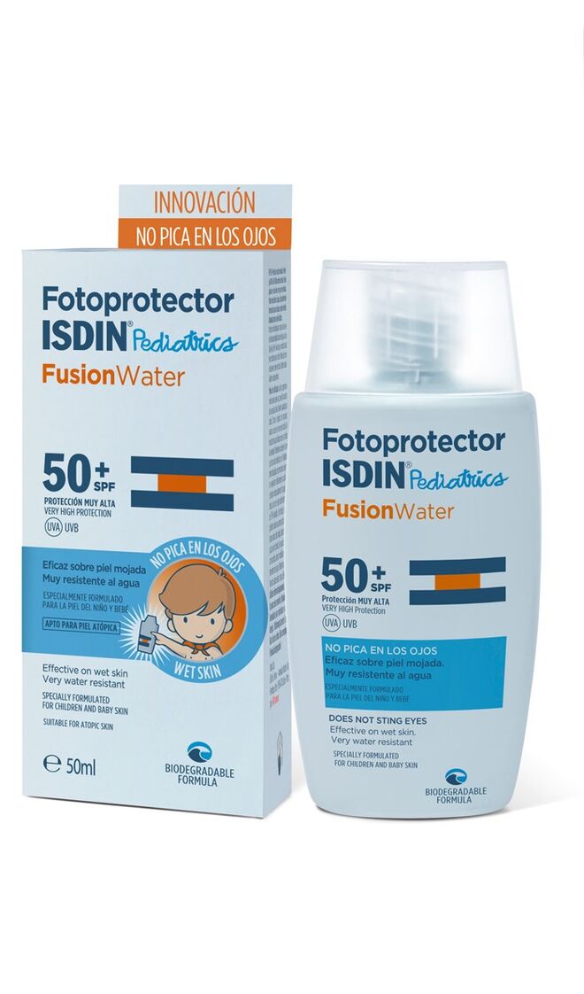 Fotoprotector Pediatrics Fusion Water SPF50+ 50ml, €22, ISDIN 