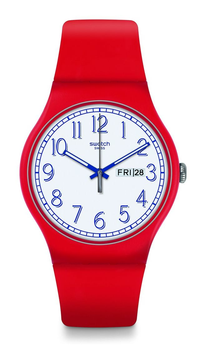 Relógio em silicone, €70, Swatch
