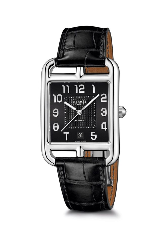 Relógio em pele e aço, €4600, Hermès