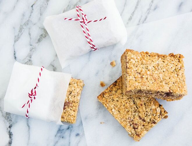 Barritas de cereais e coco