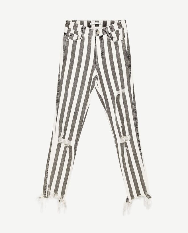 Calças de ganga power stretch skinny fit cintura subida, €25,95, Zara