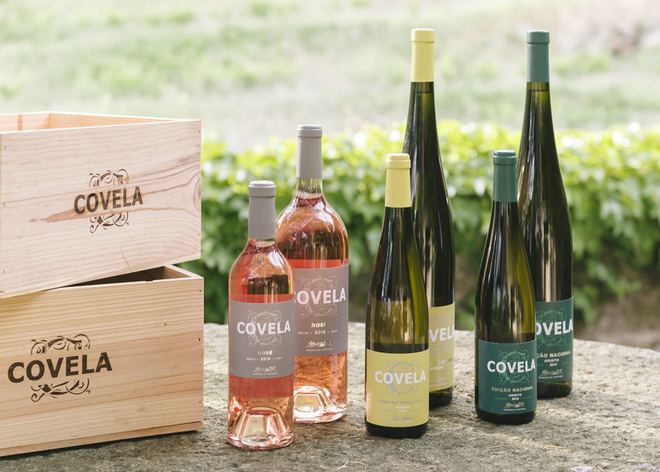 Alguns dos vinhos da Quinta de Covela