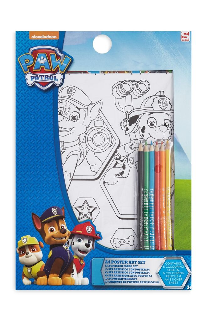Conjunto de Colorir Patrulha Pata Primark, €3