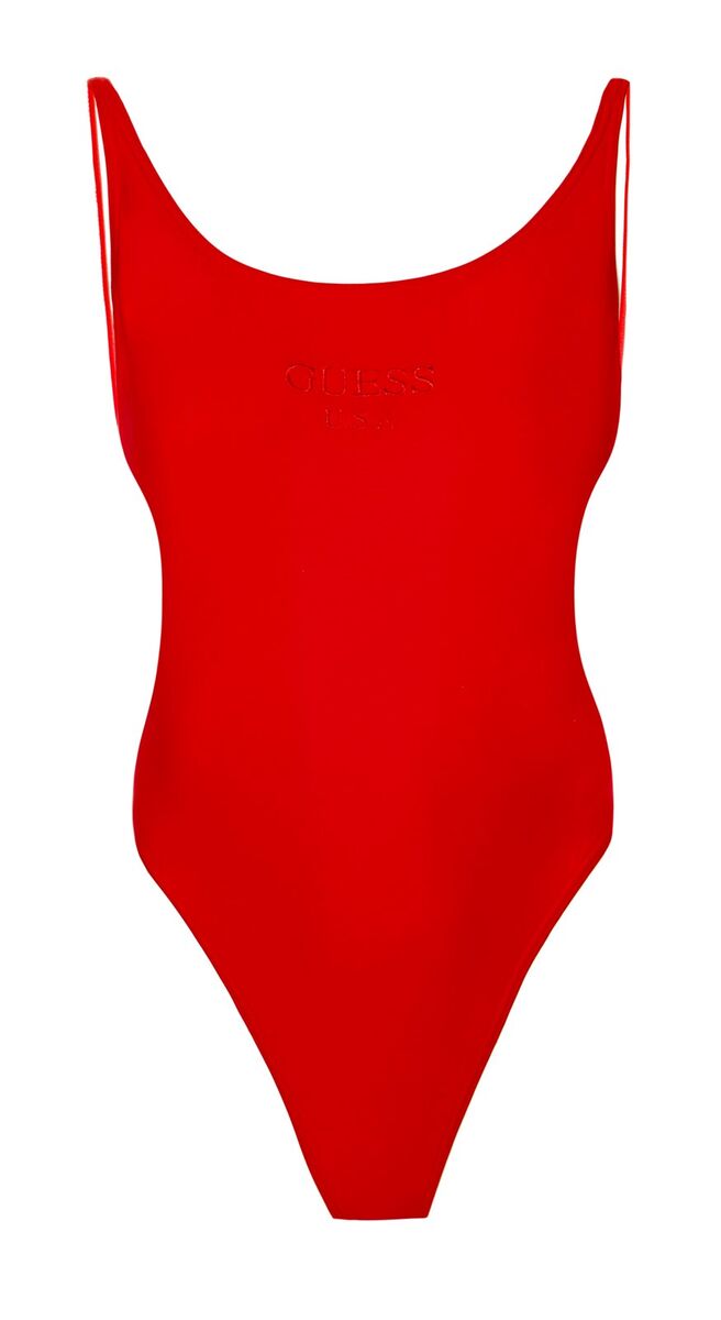 Fato de banho em nylon e elastano, €59, Guess x A Bikini A Day