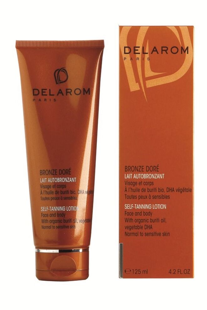 Leite autobronzeador, €30, Delarom