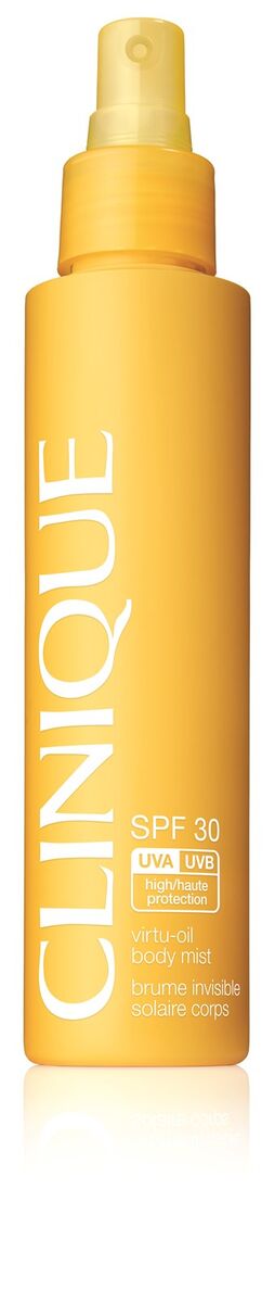 1. Clinique SPF 30 Virtu-Oil Body Mist, €27, Clinique