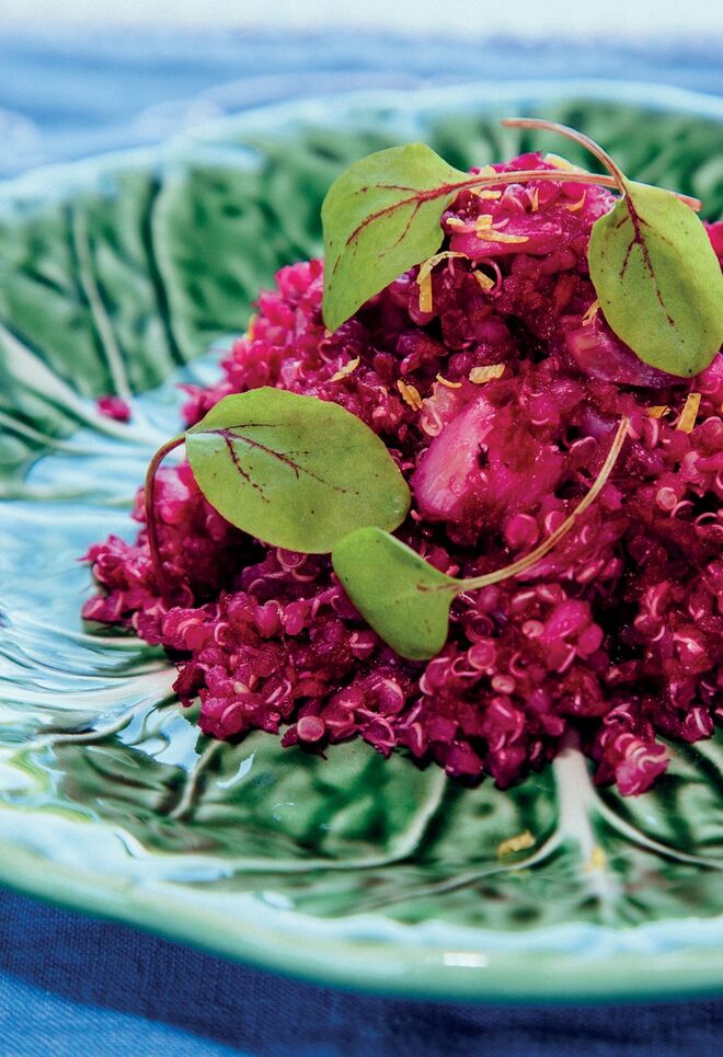 Salada de quinoa com bacalhau