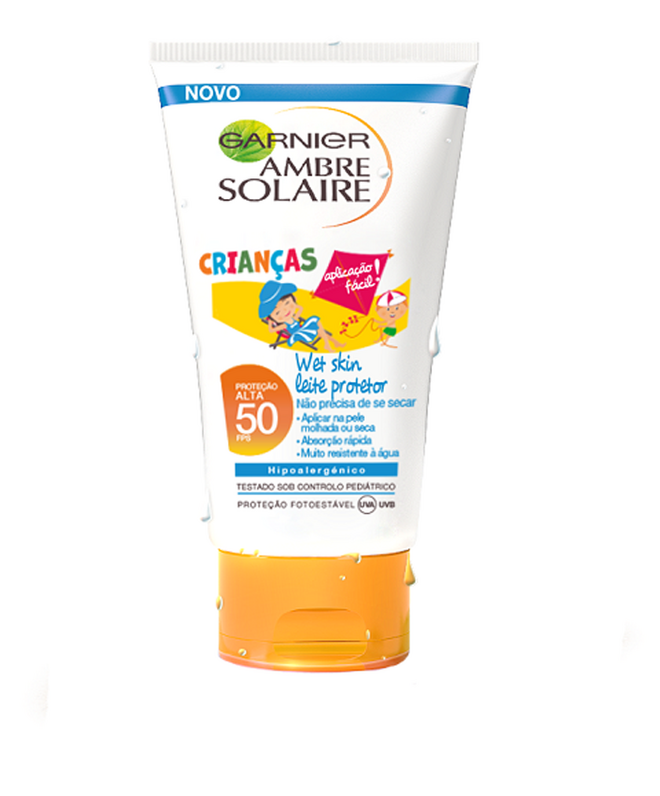 Ambre Solaire Crianças Leite Protetor Wet Skin SPF50, €16,99, Garnier