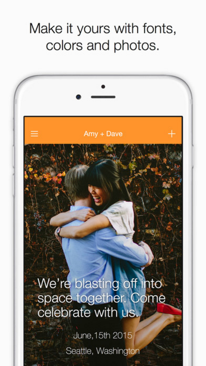 Joy. Além de App também é site e permite criar uma rede social privada com os perfis dos convidados para que todos se possam conhecer e identificar, também permite aos noivos concentrar toda a informação num só local. Gratuita para iOS e Android.
