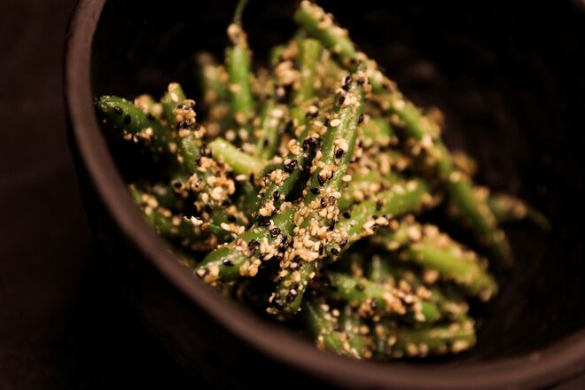 Feijão verde com preparado de soja