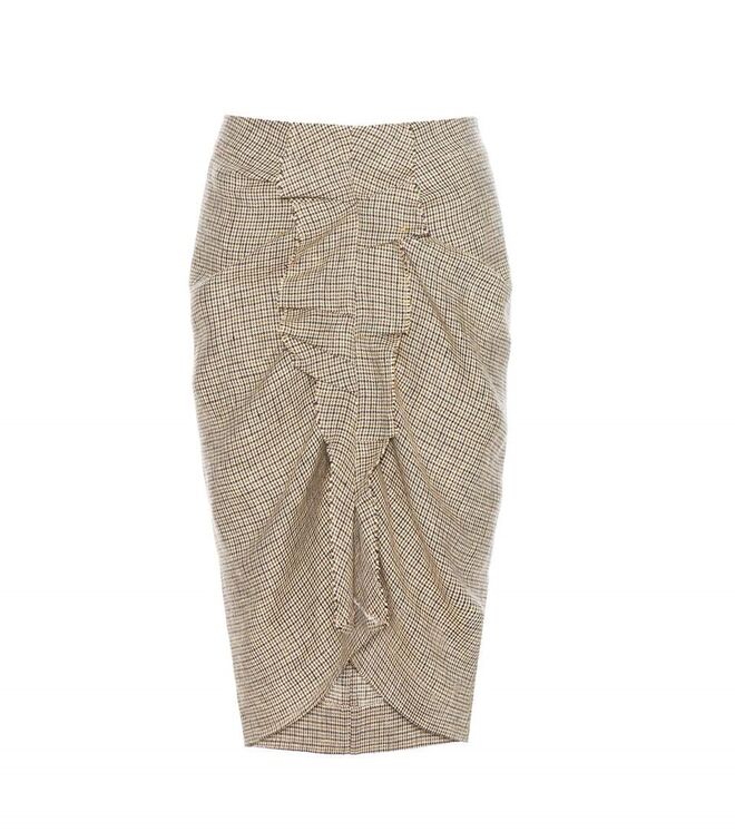 Saia em linho, €210, Isabel Marant Étoile, em mytheresa.com