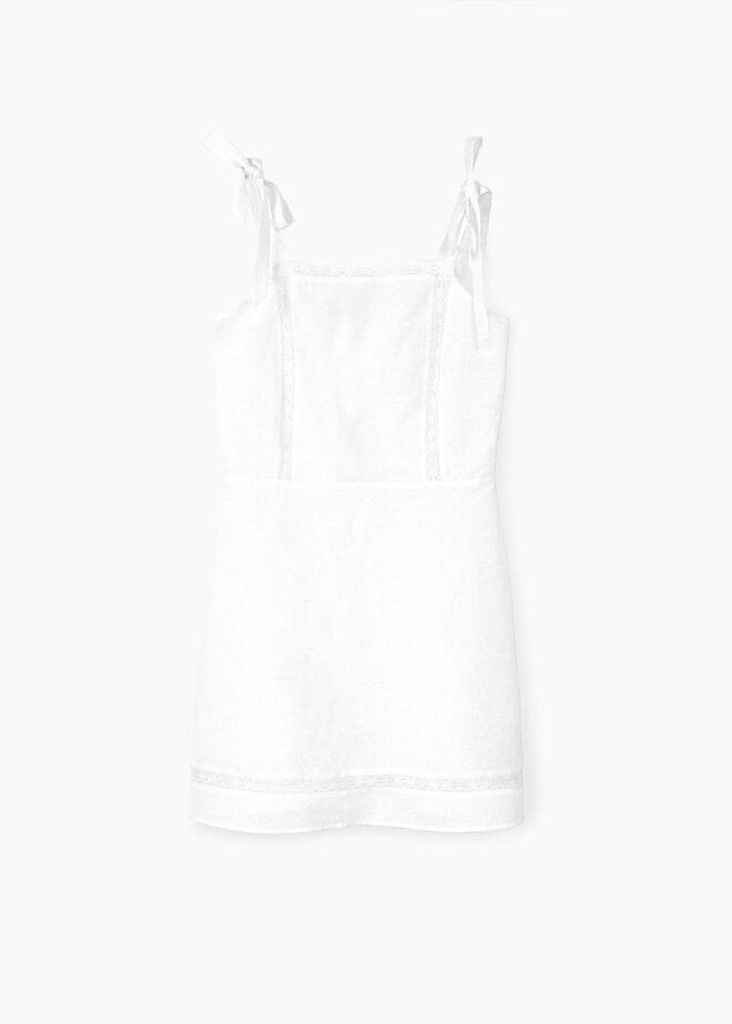 Vestido em algodão e linho, €29,99, Mango