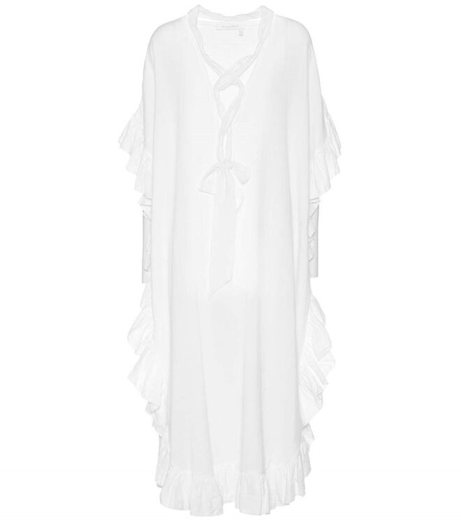 Vestido em algodão e linho, €310, See by Chloé, em mytheresa.com
