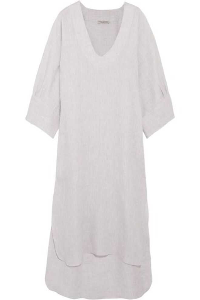 Vestido em linho, €324, Three Graces London, em net-a-porter.com
