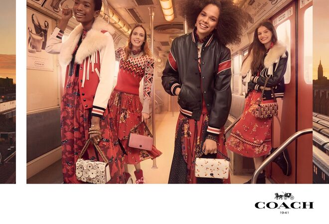 Faretta, Hiandra Martinez, Kiki Willems, Imari Karanja e Cong He. Coach para outono/inverno 2017-2018 | © Steven Meisel