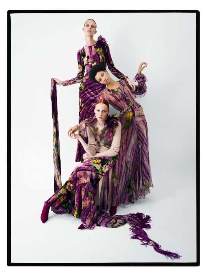 Lineisy Montero, Kiki Willems and Lexi Boling para outono/inverno 2017-2018 | © Tim Walker