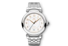Da Vinci Automático 36 em aço inoxidável com bracelete de elos polida e um conjunto de cores harmoniosas no mostrador prateado