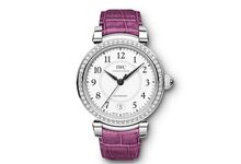 Da Vinci Automático 36 em aço inoxidável com bracelete Santoni cor de framboesa em pele de crocodilo