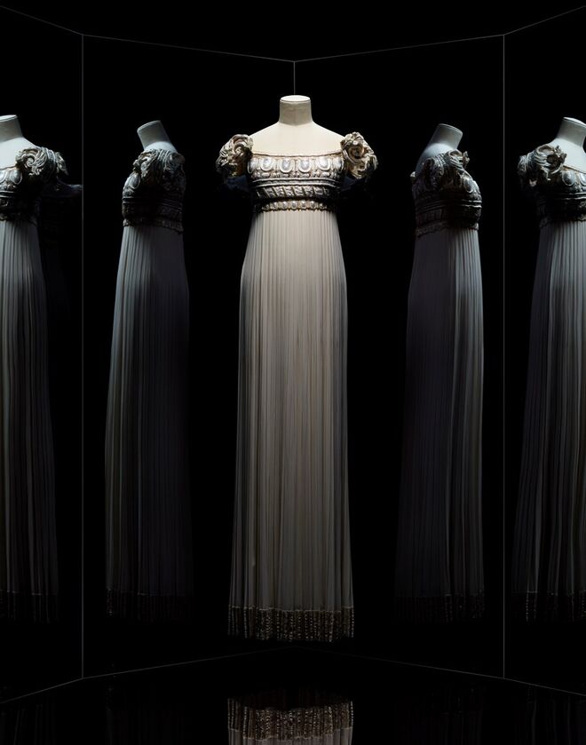 Vestido Palladio, Gianfranco Ferré para Christian Dior, Alta-Costura primavera/verão 1992. Paris, Dior Héritage. © Photo Les Arts Décoratifs / Nicholas Alan Cope 