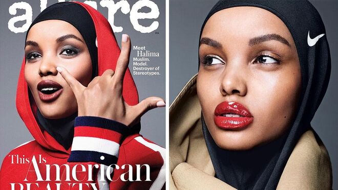 Halima Aden na capa da última edição de julho da Allure norte-americana