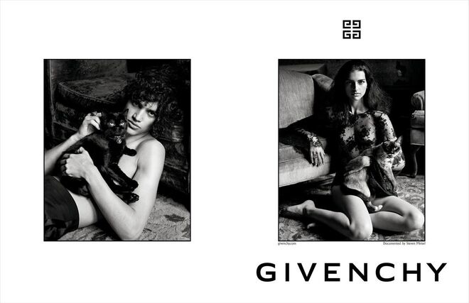 Saffron Vadher, Meghan Roche, Elias Bouremah e Kolton Bowen. Givenchy para outono/inverno 2017-2018 | © Steven Meisel