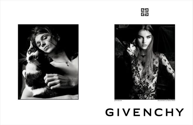 Saffron Vadher, Meghan Roche, Elias Bouremah e Kolton Bowen. Givenchy para outono/inverno 2017-2018 | © Steven Meisel