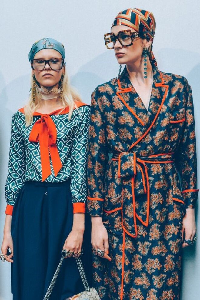 Bastidores do desfile da Gucci, primavera-verão 2016