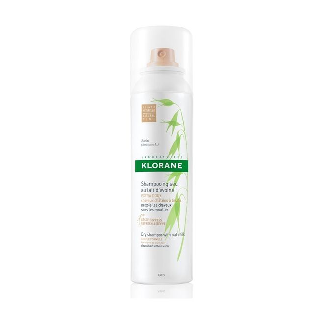Shampoo Seco com leite de aveia para cabelos escuros, €12,25, Klorane